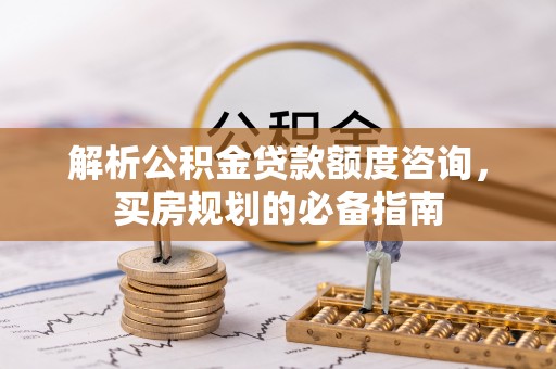三门解析公积金贷款额度咨询，买房规划的必备指南