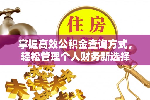 三门掌握高效公积金查询方式，轻松管理个人财务新选择