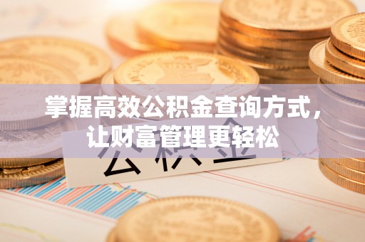 三门掌握高效公积金查询方式，让财富管理更轻松